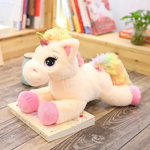 Cute Rainbow Unicorn No LED Light Plush Stuffed Doll GIft