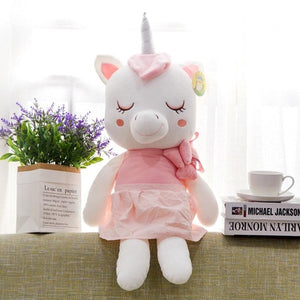 Cute Baby Unicorn Girl in Dress Stuffed Plush Pillow Doll