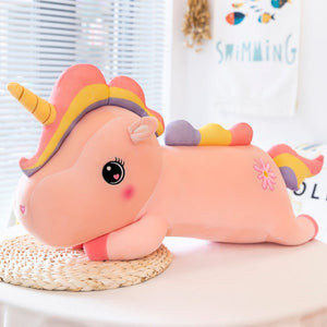 Super Cute Fancy Rainbow Pony with Horn Unicorn Plush Stuffed Sofa Plush Pillow Doll Gift