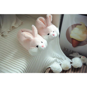 Cute Rabbit Cozy Warm Short Plush Home Slipper Shoes