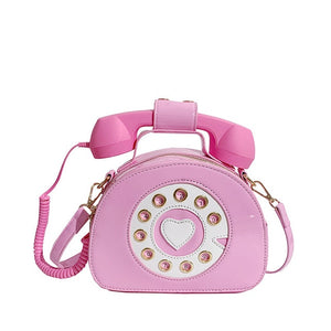 Retro Classic Telephone Shape Purses Handbags Shoulder Bag