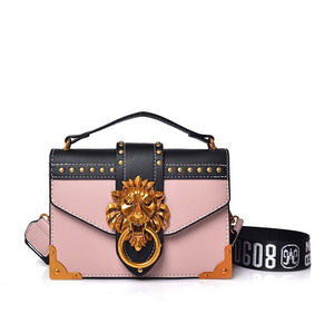 Metal Lion Head Mini Square Purse Handbags