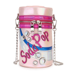 Soda Pop Can Bottle Leather Purse Girl's Shoulder Bag Handbag