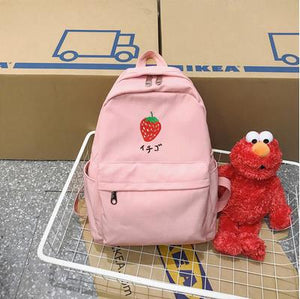 Cute Fruit Embroidery Waterproof Nylon Backpack School Bag for Girls