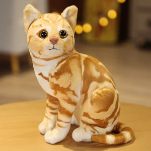 Realistic Lifelike Cat Plush Stuffed Doll Cat Lover Gift