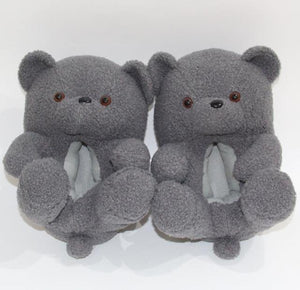 Cute Teddy Bear Furry Faux Fur Indoor Home Slippers Shoes