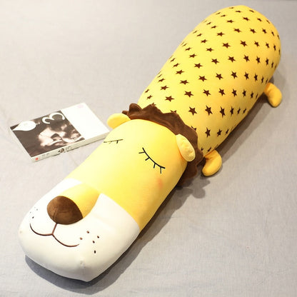 Cartoon Sleeping Animal Long Pillow Soft Plush Stuffed Doll Gift for Kid
