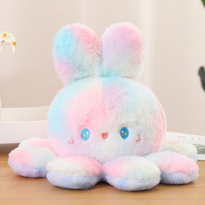 Cute Rabbit Octopus Reversible Stuffed Push Pillow Doll