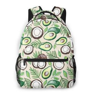 Cute 3D Avocado Pattern Large Size 17 Inch Backpack School Bag