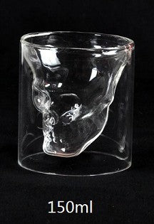 Transparent Skull Head Double Layers Wine Shot Glasses