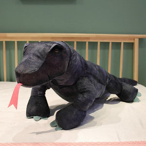 Lifelike Black Komodo Dragon Lizard Stuffed Plush Doll Toy