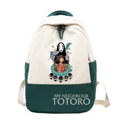 Anime Cartoon Totoro Canvas Backpack Shoulder School Bag