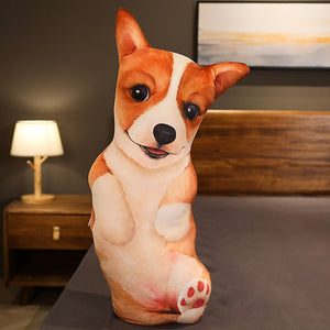 Lifelike Simulation Pembroke Welsh Corgi Dog Fabric Printing Home Decoration Doll Pillow Gift