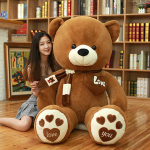 Giant Teddy Bear With Scarf Plush Toys Doll Lovers Birthday Gift