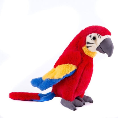 Lifelike Parrot Psittacidae Scarlet Macaw Bird Plush Stuffed Doll