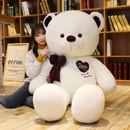 Lovely Giant Teddy Bear With Bow Tie Plush Toys Doll Birthday Gift