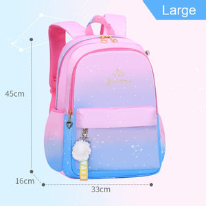 Cute Gradient Starry Waterproof Backpacks School Bag for Girls