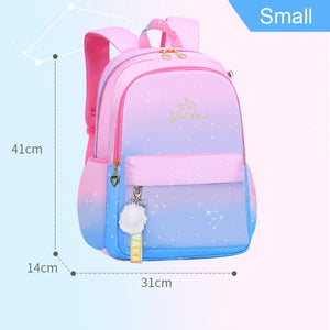 Cute Gradient Starry Waterproof Backpacks School Bag for Girls