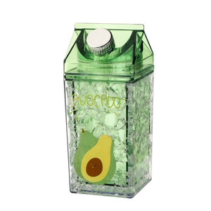 Cute Avocado Cartoon Sand Ice 430ML Double Thickening Water Bottle