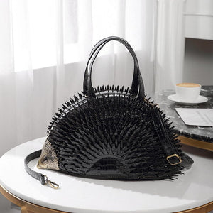 Simulation Spike Hedgehog Leather Handbag Shoulder Bag