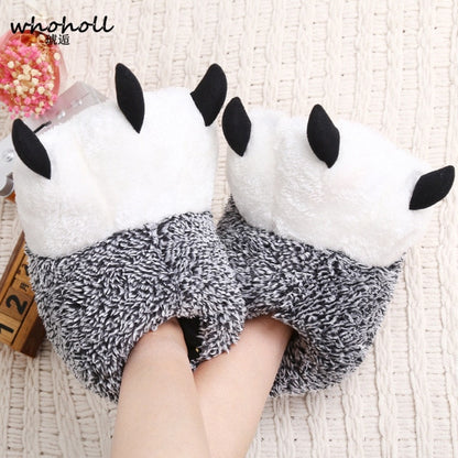 Giant Panda Bear Paw Warm Plush Slippers