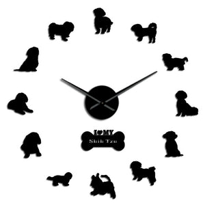 Shih-Tzu Large Frameless DIY Wall Clock Dog Lover Gift