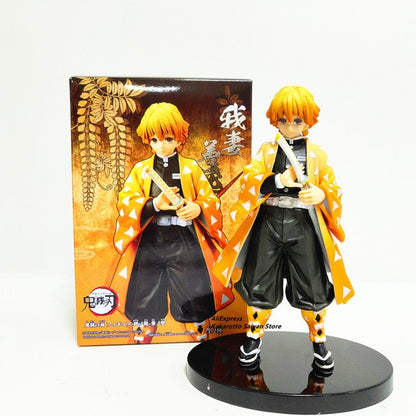Anime Demon Slayer Zenitsu with Thunderclap and Flash Effect PVC Action Figure Model Toy