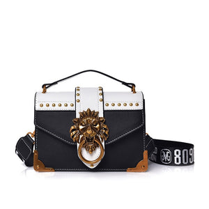 Metal Lion Head Mini Square Purse Handbags