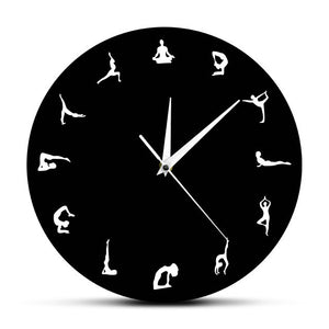 Yoga Poses Positions Wall Clock Yoga Wall Decor Gift