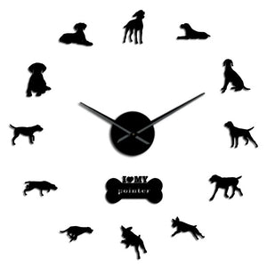 Sporting Pointer Dog Large Frameless DIY Wall Clock