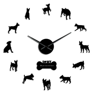 Rat Terrier Large Frameless DIY Wall Clock Dog Lover Gift