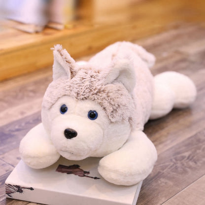 Lifelike Simulation Siberian Husky Puppy Dog Stuffed Plush Pillow Doll
