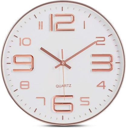 Modern Minimal Large Numbers 12 Inches Silent Non-ticking Round Wall Clock