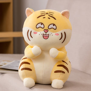 Cute Cartoon Chubby Tiger Stuffed Plush Doll Toy Pillow