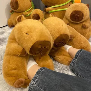 Cute Realistic Capybara Unisex Plush Indoor Slippers Shoes