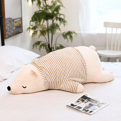 Cute Sleeping Polar Bear Cuddly Plush Cotton Stuffed Doll Pillow Toys