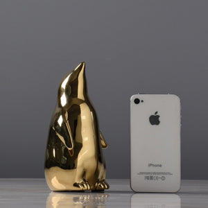Golden Penguin Ceramics Crafts Desktop Decoration