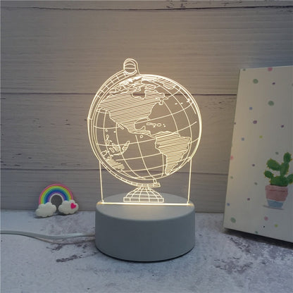 Creative 3D Illusion LED Night Lights Lamp Home Decor