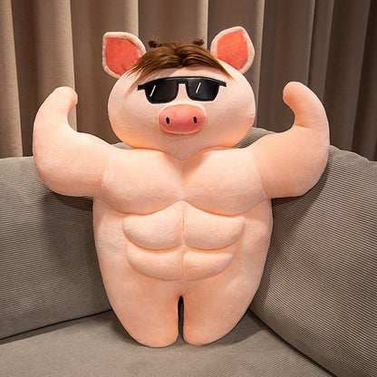 Cute Strong Fitness Muscle Pig Stuffed Plush Doll Birthday Gift