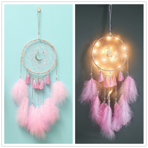 Feather LED Night Light Dreamcatchers Walling Hanging Decor
