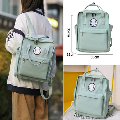 Canvas No Face Backpack for Teenager Girls Schoolbag Back