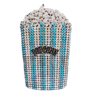 Luxury Crystal Popcorn Bucket Evening Party Purse Shoulder Bag Handbag