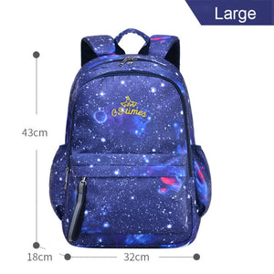 Cute Gradient Starry Waterproof Backpacks School Bag for Girls