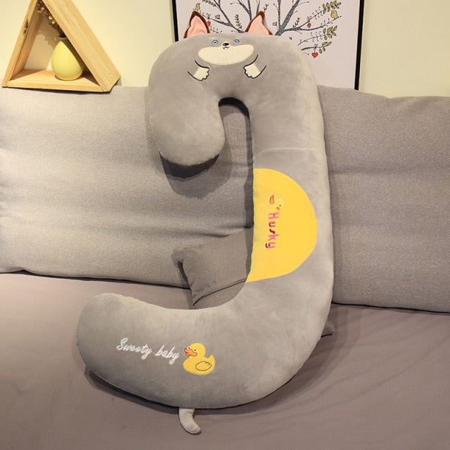 Cute Animal Hook Shape Long Pregnant Pillow Plush Doll Gift