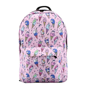 Pink Unicorn Ice Cream Water Resistant Backpack School Bag