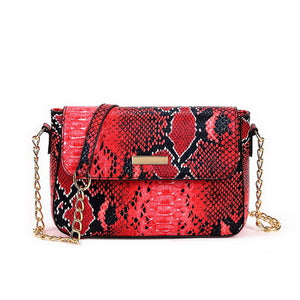 Snake Print Leather Women Small Purse Shoulder Bags