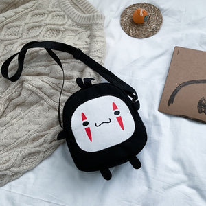 Anime Spirited Away Cute No Face Plush Mini Shoulder Bag for Kids