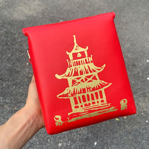 Chinese Takeout Box Tower Leather Purse Handbag