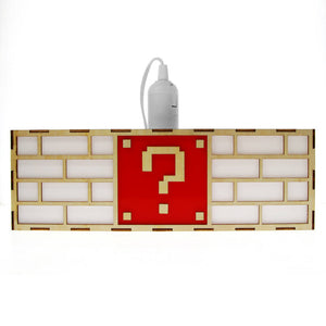 Wooden Question Mark Block Hanging Ceiling Night Light Lamp