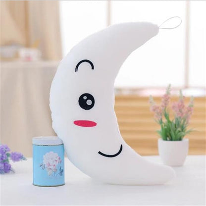 Cute Moon Shape LED Luminous Glowing Light Soft Plush Stuffed Pillow Doll